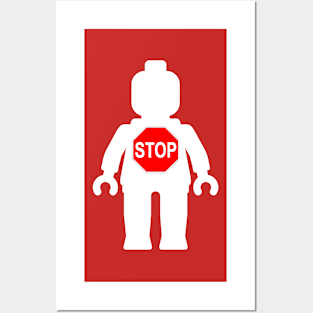 Minifig with Stop Sign Posters and Art